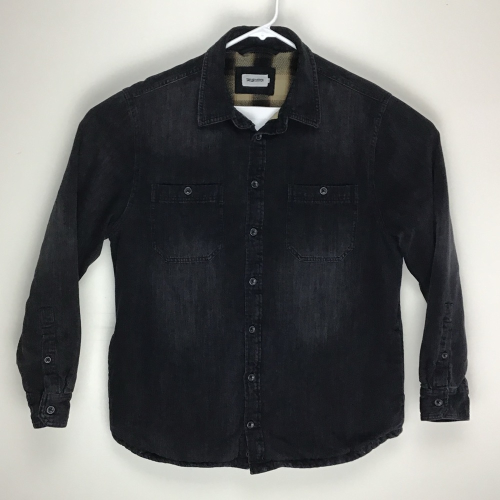 Taylor Stitch Black Washed Button-Down Shirt Jacket